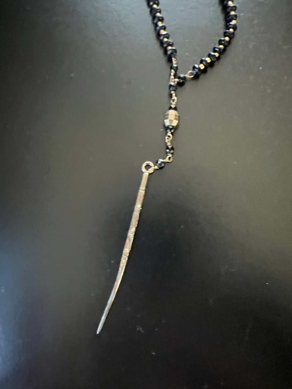 Chan Luu Crystal Necklace with Gold Spike Pendant
